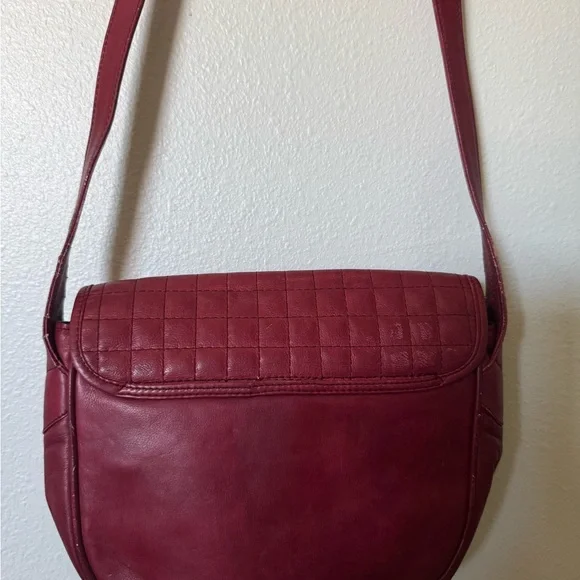 Celine vintage Red Quilted Leather Bag with COA